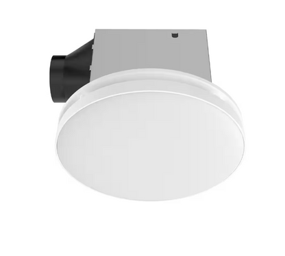 Commercial Electric 80 /110 CFM Ceiling Mount Room Side Installation Round Bathroom Exhaust Fan with LED, Night Light and Humidity Sensor