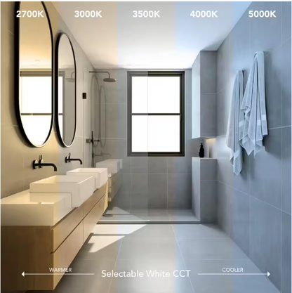 Commercial Electric 80 /110 CFM Ceiling Mount Room Side Installation Round Bathroom Exhaust Fan with LED, Night Light and Humidity Sensor