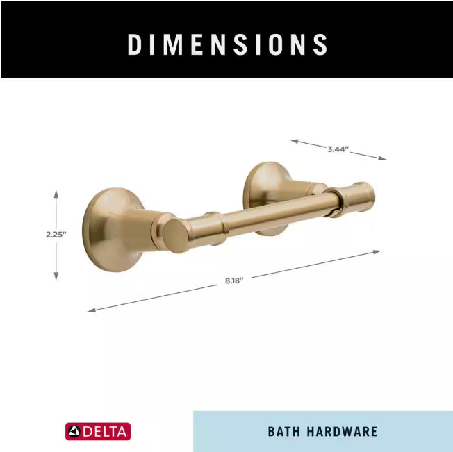 Delta Chamberlain Wall Mount Pivot Arm Toilet Paper Holder Bath Hardware Accessory in Champagne Bronze