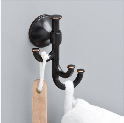Delta Accolade Wall Mounted Expandable 3-Prong J-Hook Towel Hook in Oil Rubbed Bronze