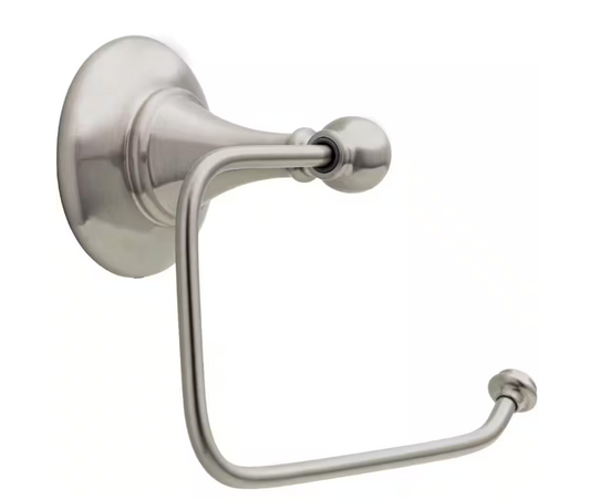 Delta Greenwich II Wall Mount Euro Single Post Toilet Paper Holder Bath Hardware Accessory in Brushed Nickel