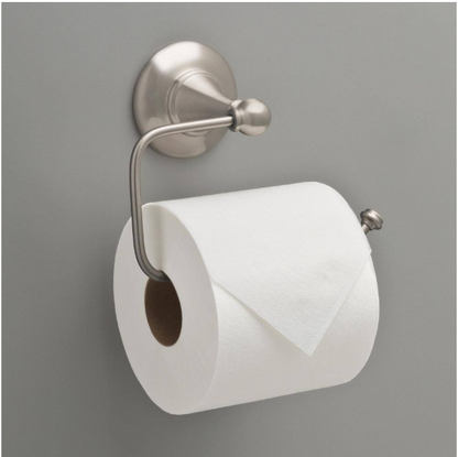 Delta Greenwich II Wall Mount Euro Single Post Toilet Paper Holder Bath Hardware Accessory in Brushed Nickel
