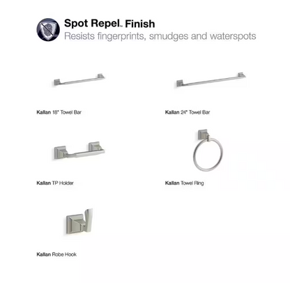 KOHLER Kallan Single Robe Hook in Vibrant Brushed Nickel