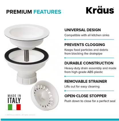 KRAUS Kitchen Sink Strainer in White