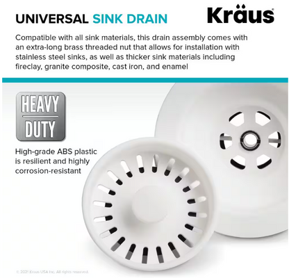 KRAUS Kitchen Sink Strainer in White