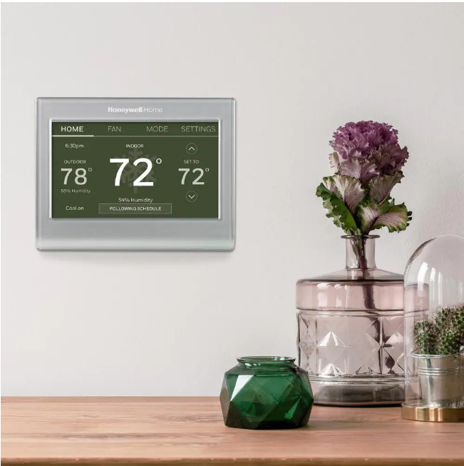 Honeywell Home Wi-Fi Smart Color 7-Day Programmable Smart Thermostat with Color-Changing Touchscreen Display