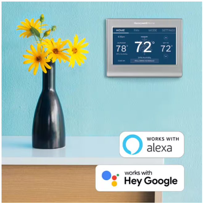 Honeywell Home Wi-Fi Smart Color 7-Day Programmable Smart Thermostat with Color-Changing Touchscreen Display