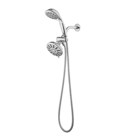 Glacier Bay 6-Spray 5 in. Dual Wall Mount Fixed and Handheld Shower Head 1.8 GPM in Chrome