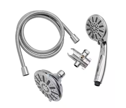 Glacier Bay 6-Spray 5 in. Dual Wall Mount Fixed and Handheld Shower Head 1.8 GPM in Chrome