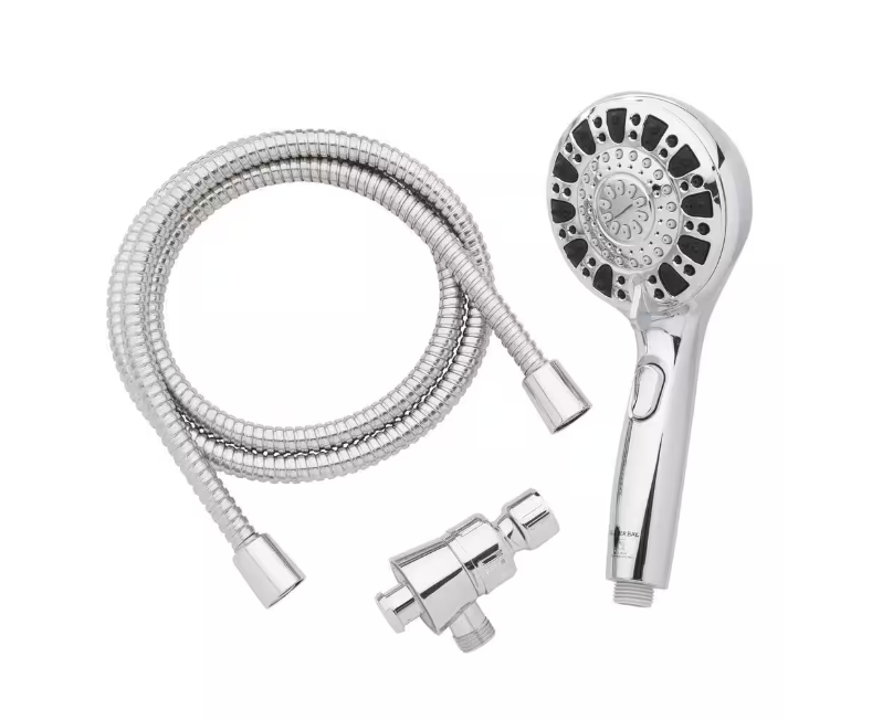 Glacier Bay Push Release 6-Spray Wall Mount Handheld Shower Head 1.8 GPM in Chrome
