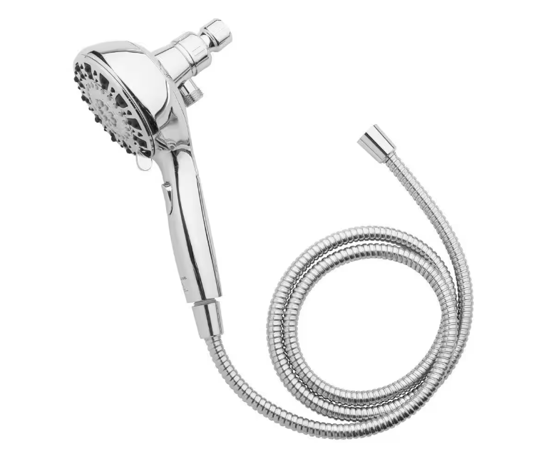 Glacier Bay Push Release 6-Spray Wall Mount Handheld Shower Head 1.8 GPM in Chrome