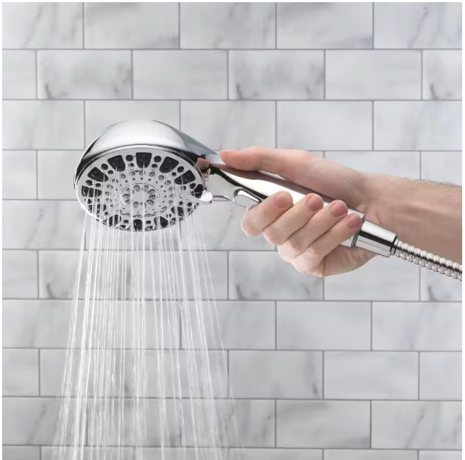 Glacier Bay Push Release 6-Spray Wall Mount Handheld Shower Head 1.8 GPM in Chrome