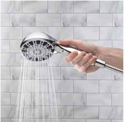 Glacier Bay Push Release 6-Spray Wall Mount Handheld Shower Head 1.8 GPM in Chrome