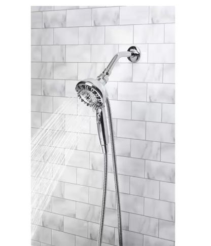 Glacier Bay Push Release 6-Spray Wall Mount Handheld Shower Head 1.8 GPM in Chrome