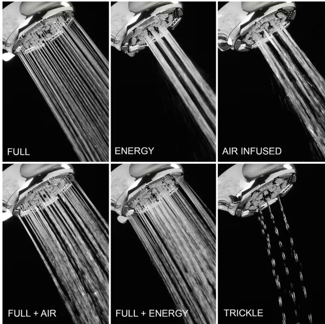 Glacier Bay 4 in. 6-Spray Wall Mount Handheld Shower Head in Chrome