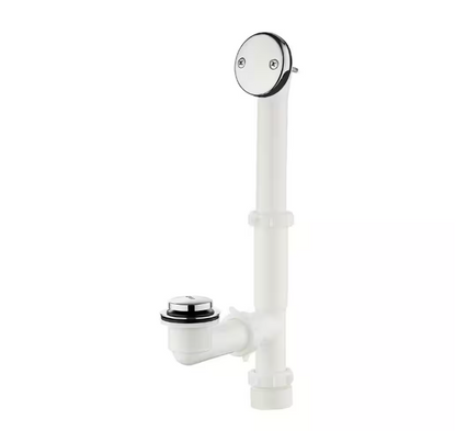 Everbilt Easy Touch 1-1/2 in. White Poly Pipe Bath Waste and Overflow Drain in Chrome