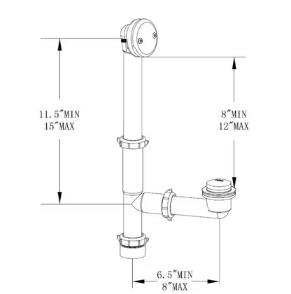 Everbilt Easy Touch 1-1/2 in. White Poly Pipe Bath Waste and Overflow Drain in Chrome