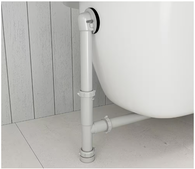 Everbilt Easy Touch 1-1/2 in. White Poly Pipe Bath Waste and Overflow Drain in Chrome