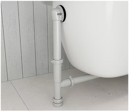 Everbilt Easy Touch 1-1/2 in. White Poly Pipe Bath Waste and Overflow Drain in Chrome