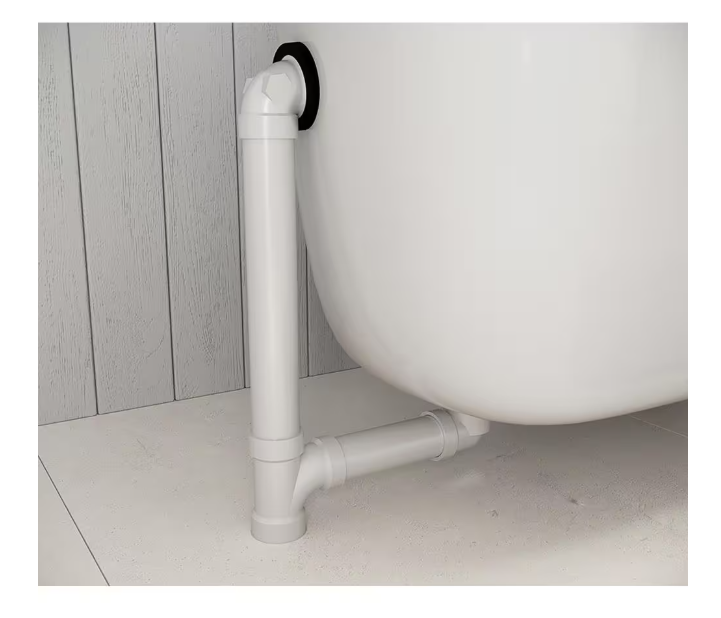 Everbilt Easy Touch 1-1/2 in. Schedule 40 White PVC Pipe Bath Waste and Overflow Drain in Chrome