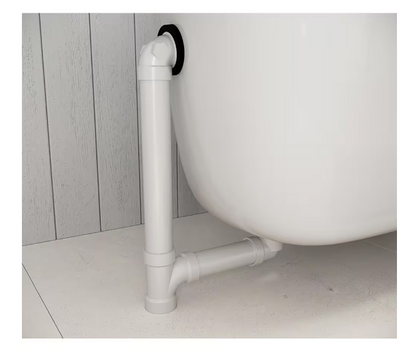 Everbilt Easy Touch 1-1/2 in. Schedule 40 White PVC Pipe Bath Waste and Overflow Drain in Chrome