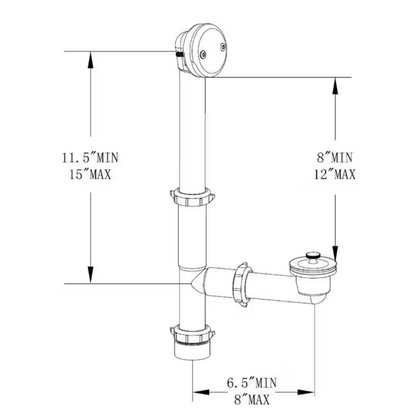 Everbilt Twist and Close 1-1/2 in. White Poly Pipe Bath Waste and Overflow Drain in Chrome