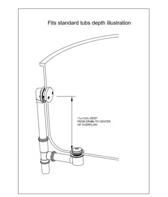 Everbilt Easy Touch 1-1/2 in. 20-Gauge Brass Pipe Bath Waste and Overflow Drain in Brushed Nickel