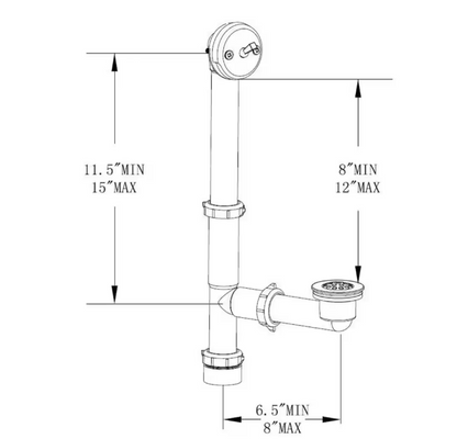 Everbilt Trip Lever 1-1/2 in. White Poly Pipe Bath Waste and Overflow Drain in Chrome