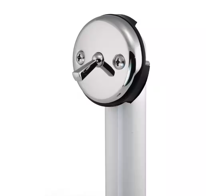 Everbilt Trip Lever 1-1/2 in. White Poly Pipe Bath Waste and Overflow Drain in Chrome