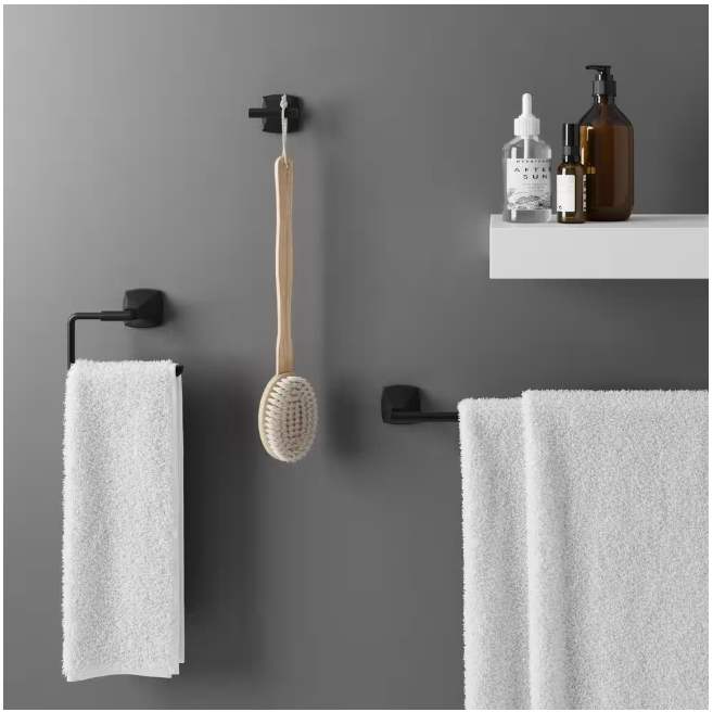Pfister Bellance 3-Piece Bath Hardware Set with 18 in. Towel Bar Towel Ring and Toilet Paper Holder in Matte Black