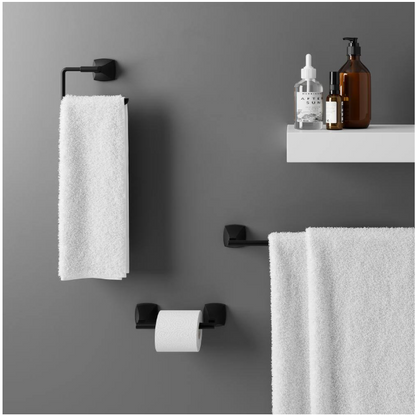 Pfister Bellance 3-Piece Bath Hardware Set with 18 in. Towel Bar Towel Ring and Toilet Paper Holder in Matte Black