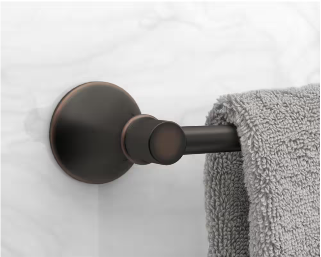 Glacier Bay Sadira 3-Piece Bath Hardware Set with Towel Bar, Paper Holder, Towel Ring in Bronze