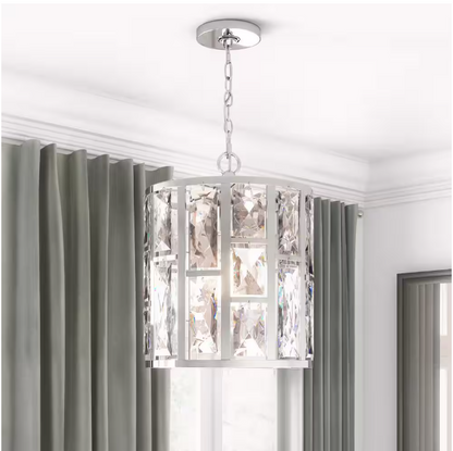 Home Decorators Collection Kristella 1-Light Chrome Crystal Pendant Light