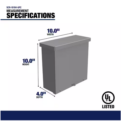 Southwire N3R 10 in. 4 in. D x W x 10 in. H Carbon Steel Gray Screw-Cover Wall Mount Box