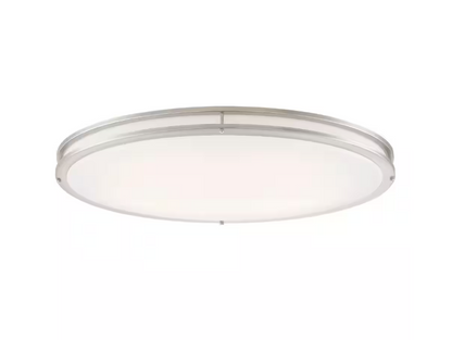 Commercial Electric Commercial Electric 32 in. Modern Brushed Nickel Dimmable Integrated LED Flush Mount Ceiling Light