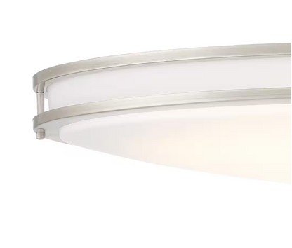 Commercial Electric Commercial Electric 32 in. Modern Brushed Nickel Dimmable Integrated LED Flush Mount Ceiling Light