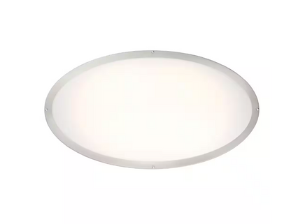Commercial Electric Commercial Electric 32 in. Modern Brushed Nickel Dimmable Integrated LED Flush Mount Ceiling Light