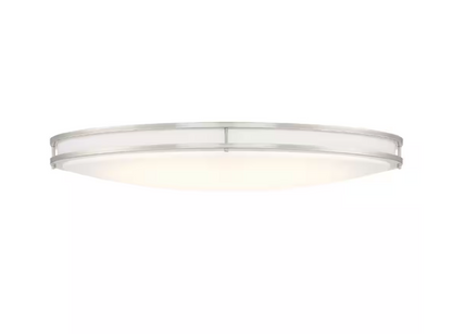 Commercial Electric Commercial Electric 32 in. Modern Brushed Nickel Dimmable Integrated LED Flush Mount Ceiling Light