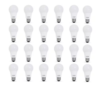 Feit Electric 60-Watt Equivalent A19 Dimmable CEC Title 20 90+ CRI E26 Medium LED Light Bulb, Bright White 3000K (24-Pack)