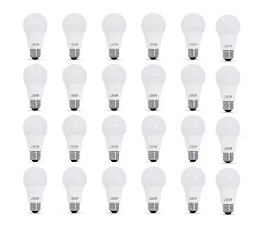 Feit Electric 60-Watt Equivalent A19 Dimmable CEC Title 20 90+ CRI E26 Medium LED Light Bulb, Bright White 3000K (24-Pack)