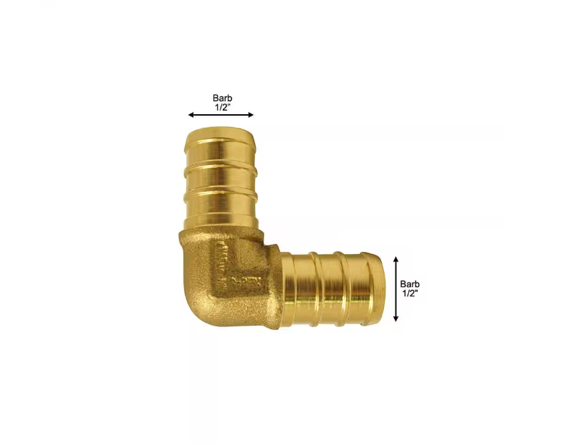 Apollo 1/2 in. Brass PEX-B Barb 90 Elbow (10-Pack)