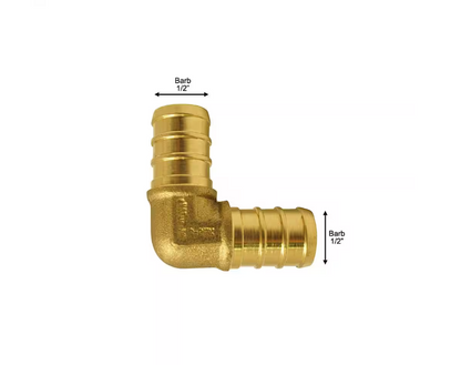 Apollo 1/2 in. Brass PEX-B Barb 90 Elbow (10-Pack)