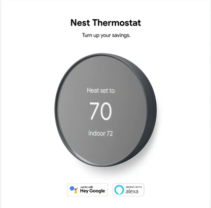 Google Nest Thermostat - Smart Programmable Wi-Fi Thermostat - Charcoal