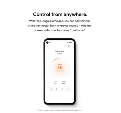 Google Nest Thermostat - Smart Programmable Wi-Fi Thermostat - Charcoal