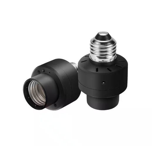 Dewenwils 100-Watt LED/CFL/Halogen/Incandescent Screw-In Dusk to Dawn Light Control Sensor Socket with Timer, Black (2-Pack)