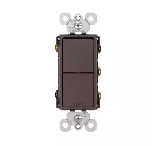 Legrand radiant 15 Amp 120-Volt 2-Switch 3-Way plus 3-Way Combination Decorator Rocker Light Switch, Dark Bronze