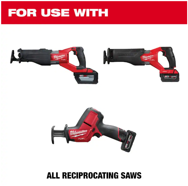 Milwaukee SAWZALL Demolition Nail-Embedded Wood and Metal Cutting Bi-Metal Reciprocating Saw Blade Set (25-Piece)