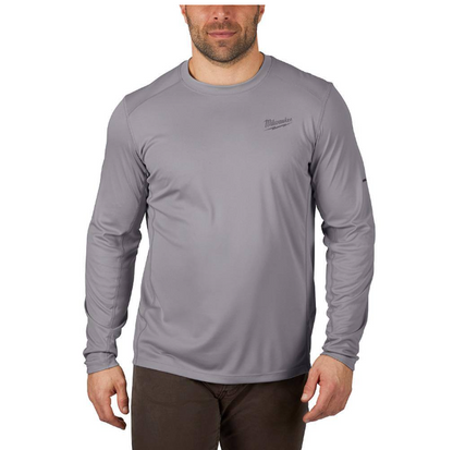 Milwaukee Men's Work Skin 2XL Gray Light Weight Performance Long-Sleeve T-Shirt