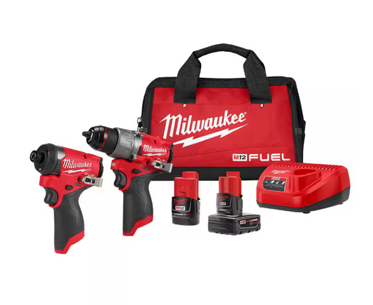 Milwaukee 3497-22 Cordless Hammer Drill/Impact Driver Combo Kit w/ Batteries NEW