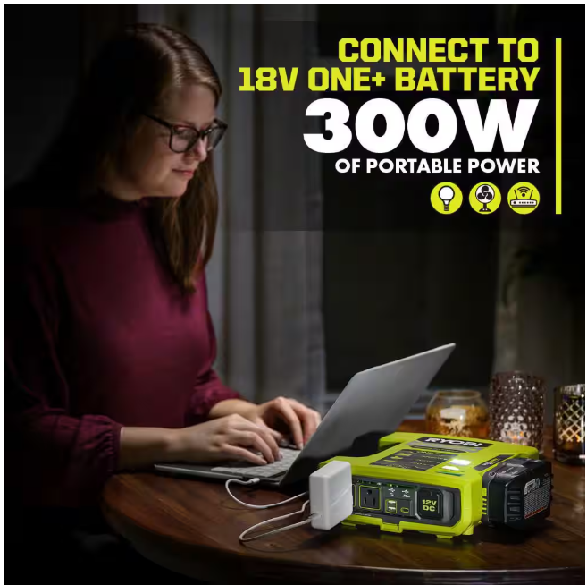 RYOBI ONE+ 18V 1000-Watt Max 12-Volt Automotive Power Inverter